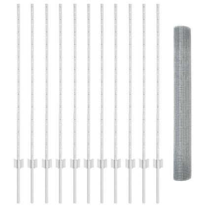 Ограда и колче Сребрист 1,2 x 25 m Стомана