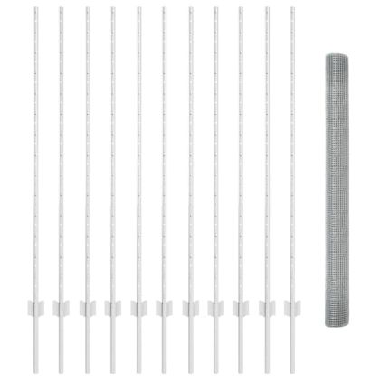 Ограда и колче Сребрист 1,4 x 25 m Стомана