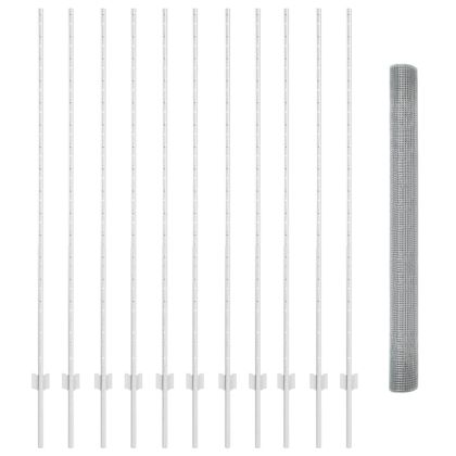 Ограда и колче Сребрист 1,5 x 25 m Стомана