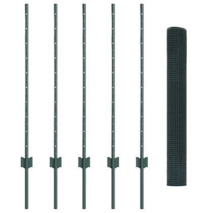 Ограда и колче Зелен 1 x 10 m Стомана