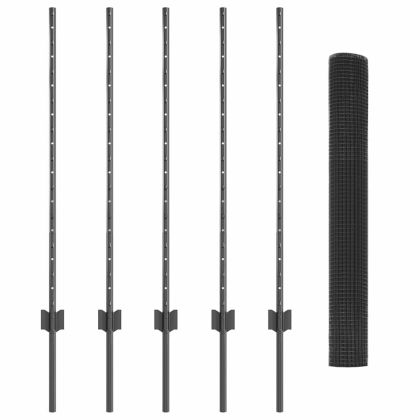 Ограда и колче Сив 1 x 10 m Стомана