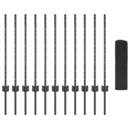 Ограда и колче Сив 0,8 x 25 m Стомана