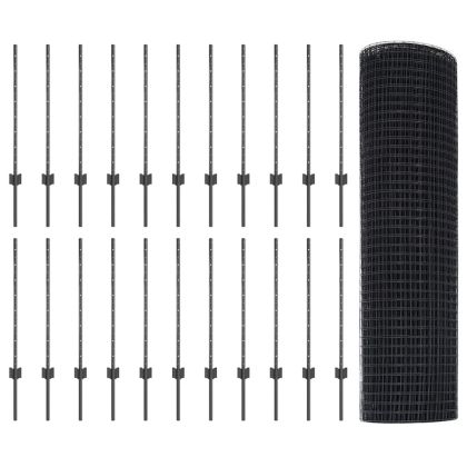 Ограда и колче Сив 0,8 x 50 м Стомана