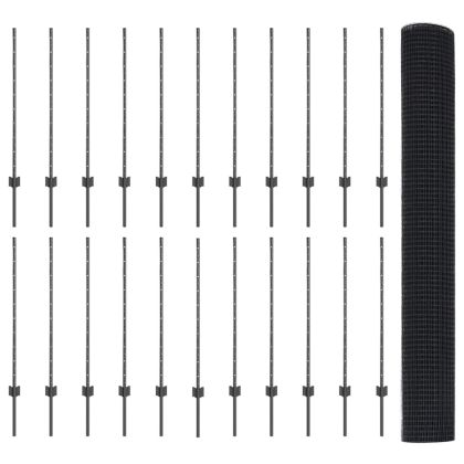 Ограда и колче Сив 1 x 50 m Стомана