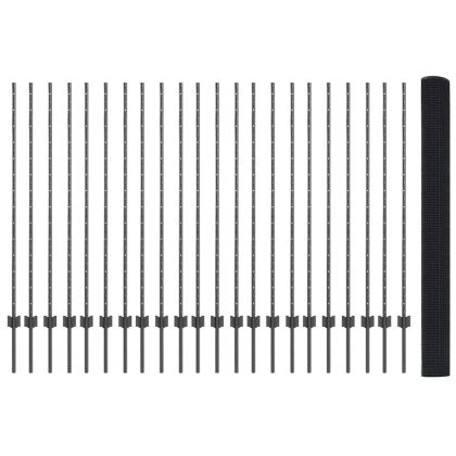 Ограда и колче Сив 1,4 x 50 m Стомана