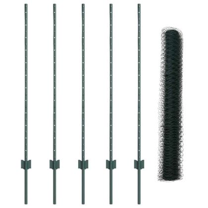 Ограда и колче Зелен 1,2 x 10 m Стомана