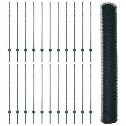 Ограда и колче Зелен 1,2 x 50 m Стомана