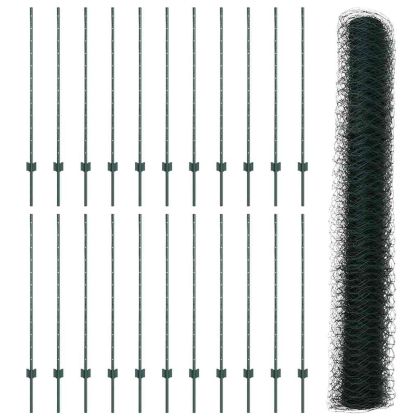 Ограда и колче Зелен 1,2 x 50 m Стомана