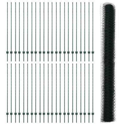 Ограда и колче Зелен 1,6 x 100 m Стомана