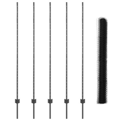 Ограда и колче Сив 1,6 x 10 m Стомана