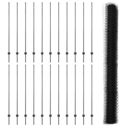 Ограда и колче Сив 1,6 x 50 m Стомана