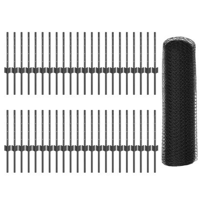 Ограда и колче Сив 0,4 x 100 м Стомана