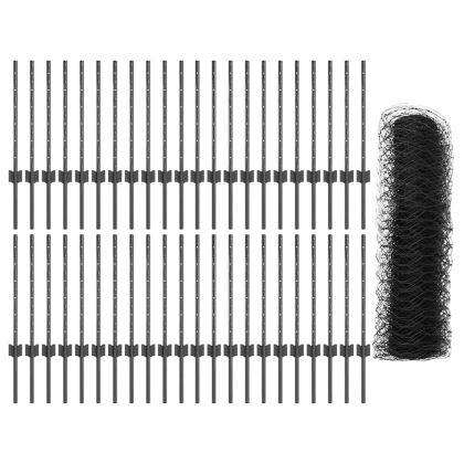 Ограда и колче Сив 0,6 x 100 м Стомана