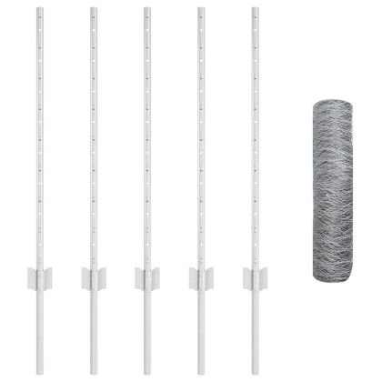 Ограда и колче Сребрист 0,8 x 10 m Стомана