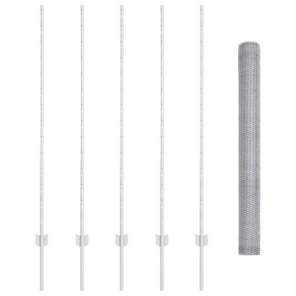 Ограда и колче Сребрист 1,4 x 10 m Стомана