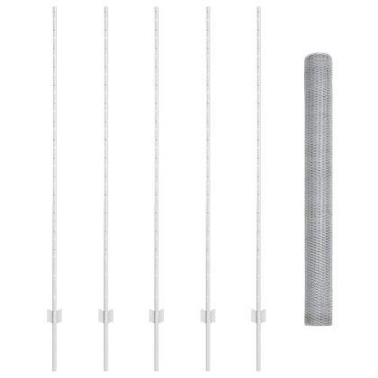 Ограда и колче Сребрист 1,6 x 10 m Стомана