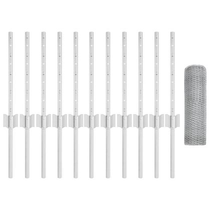 Ограда и колче Сребрист 0,4 x 25 м Стомана