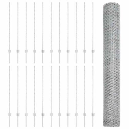 Ограда и колче Сребрист 1,2 x 50 m Стомана