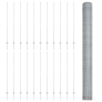 Ограда и колче Сребрист 1,5 x 50 m Стомана
