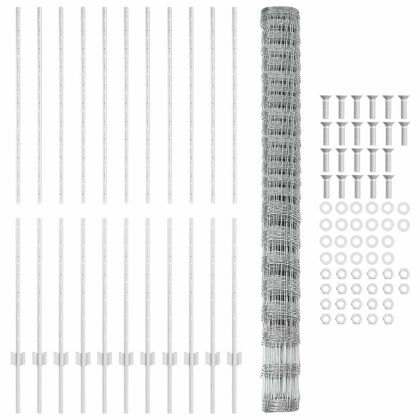 Ограда и колче Сребрист 1,6 x 25 m Стомана