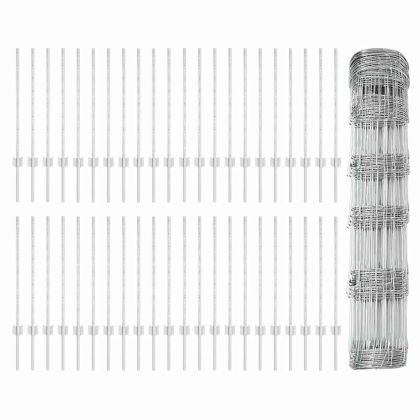 Ограда и колче Сребрист 0,8 x 100 м Стомана