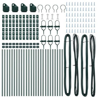 Стълб за ограда. Друг 26 pcs Зелен 3,2 x 3,2 x 100 см Стомана