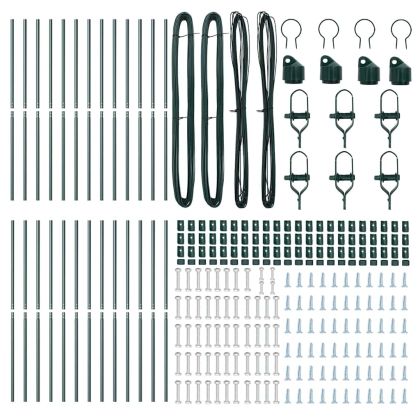 Стълб за ограда. Друг 26 pcs Зелен 3,2 x 3,2 x 190 см Стомана