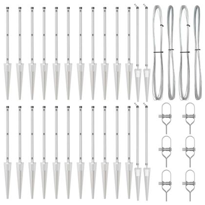 Стълб за ограда. Друг 26 pcs Сив 3,2 x 3,2 x 60 см Стомана