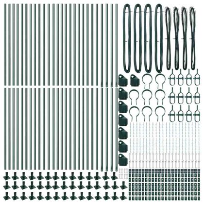 Стълб за ограда. Друг 52 pcs Сив 3,2 x 3,2 x 110 см Стомана