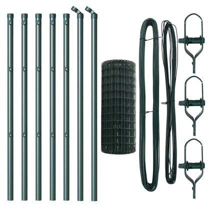 Оградa с колчета Зелен 0.4 x 10 м Стомана