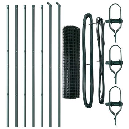 Оградa с колчета Зелен 1.2 x 10 m Стомана