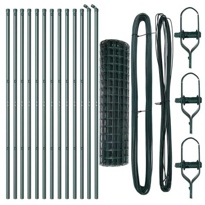 Оградa с колчета Зелен 1.2 x 25 m Стомана