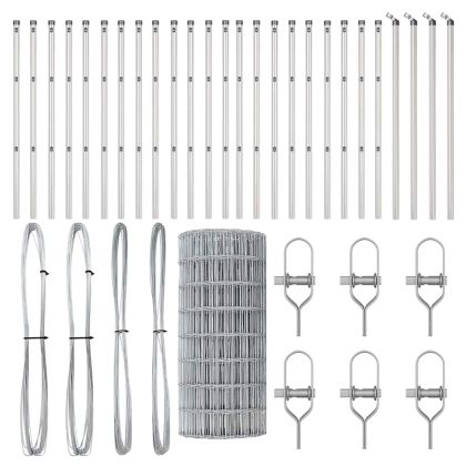 Ограда с пост Сребрист 0,6 x 50 м Стомана и PVC