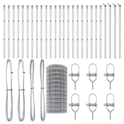 Оградa с колчета Сребрист 0.6 x 50 м Стомана