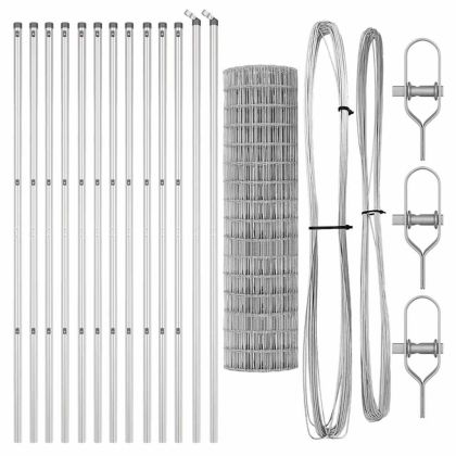 Оградa с колчета Сребрист 1.2 x 25 m Стомана