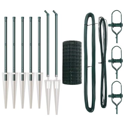 Ограда с пост Зелен 0,6 x 10 м Стомана и PVC