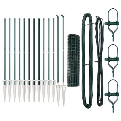 Оградa с колчета Зелен 1 x 25 m Стомана