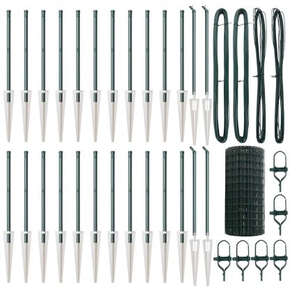 Оградa с колчета Зелен 0.4 x 50 м Стомана