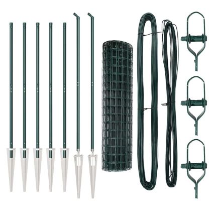 Оградa с колчета Зелен 1 x 10 m Стомана