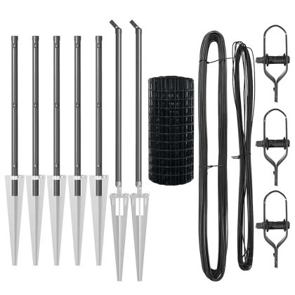 Оградa с колчета Сив 1 x 10 m Стомана