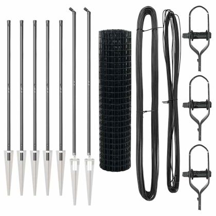 Оградa с колчета Сив 1.2 x 10 m Стомана