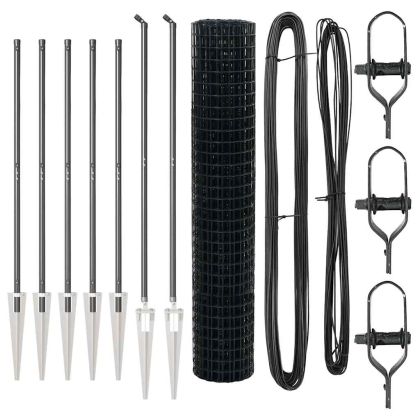 Оградa с колчета Сив 1.6 x 10 m Стомана