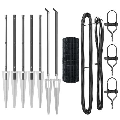 Оградa с колчета Сив 0.8 x 10 m Стомана