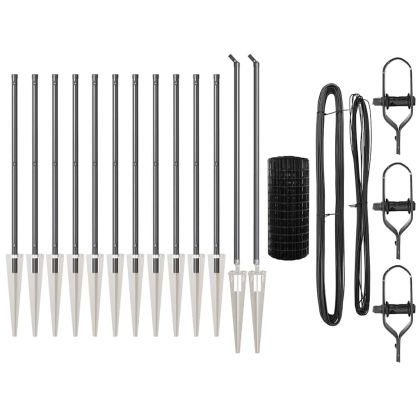 Оградa с колчета Сив 1 x 25 m Стомана