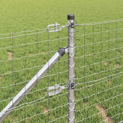 Оградa с колчета Сребрист 0.8 x 10 m Стомана