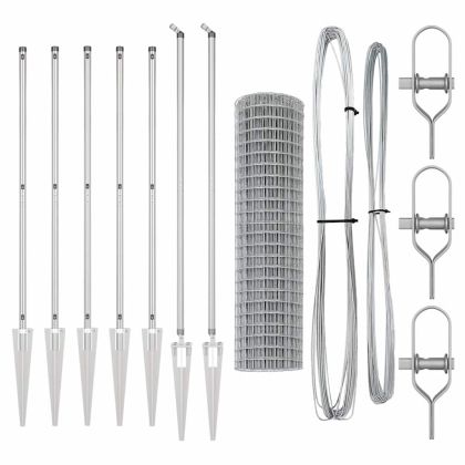 Оградa с колчета Сребрист 1.4 x 10 m Стомана