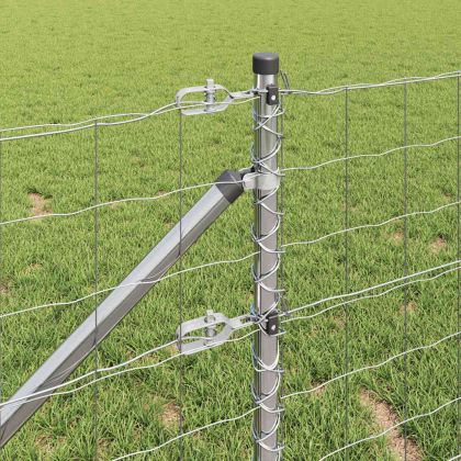 Оградa с колчета Сребрист 0.8 x 25 m Стомана