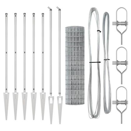 Оградa с колчета Сребрист 1.4 x 10 m Стомана