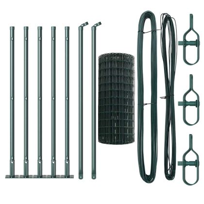 Оградa с колчета Зелен 0.4 x 10 м Стомана