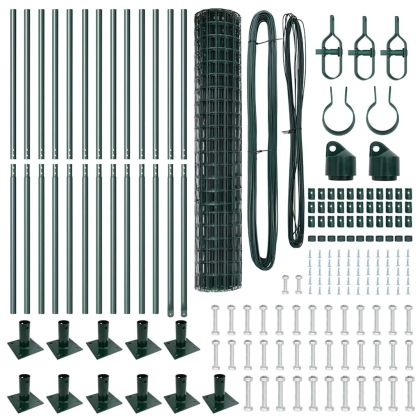 Оградa с колчета Зелен 1.2 x 25 m Стомана
